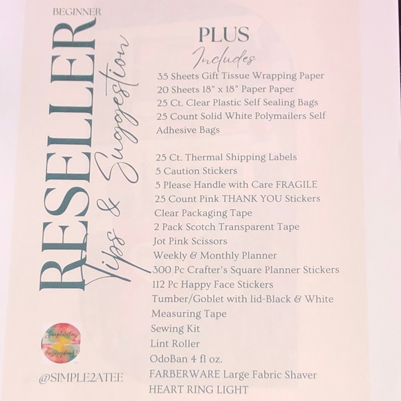 Reseller Kit Beginner Supplies Suggestions & Tips Starter Kit - Picture 4 of 16